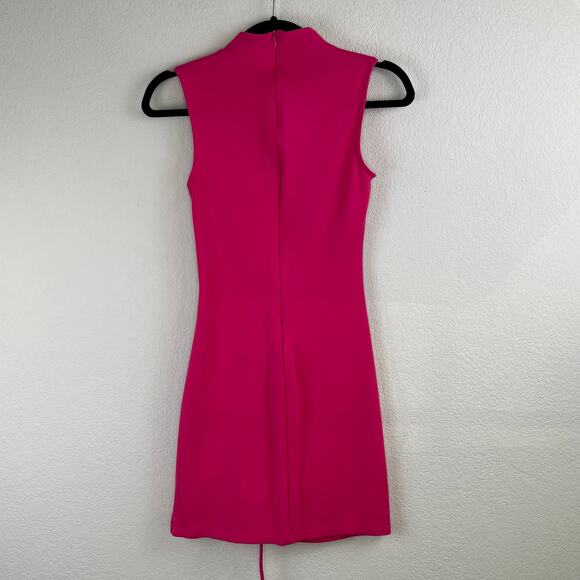 Halogen Cabernet Hot Pink Sleeveless Ruched Mock Neck Mini Dress Size XXS NWOT - Picture 12 of 12